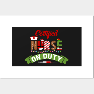 Funny Nurse Life Christmas Pun Quote Hilarious Joke Idea Certified Posters and Art